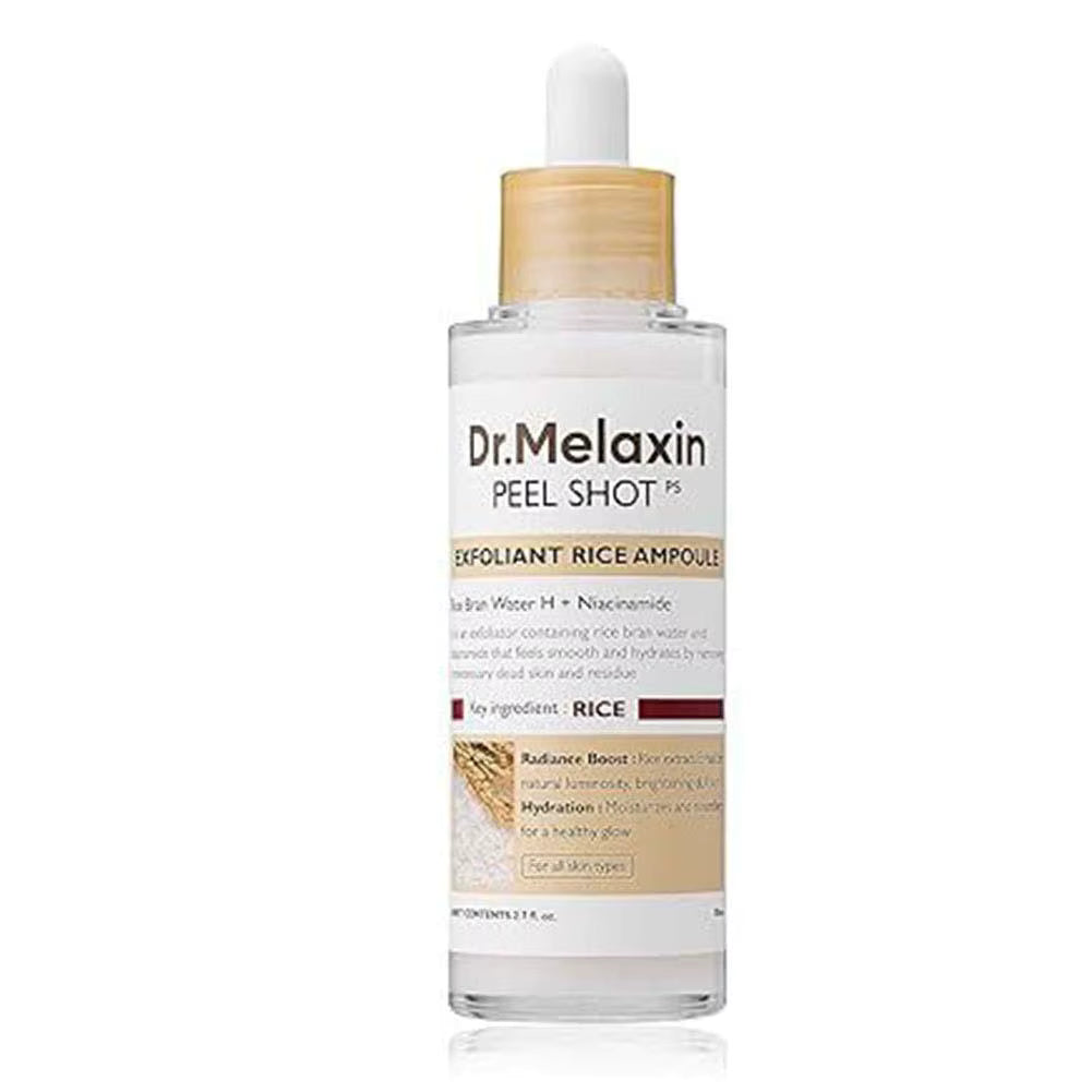 Dr. Melaxin Rice Exfoliating Essence Moisturizing Peel Shot White And Black Soften Serum Gentle Exfoliation Korean Skin Care