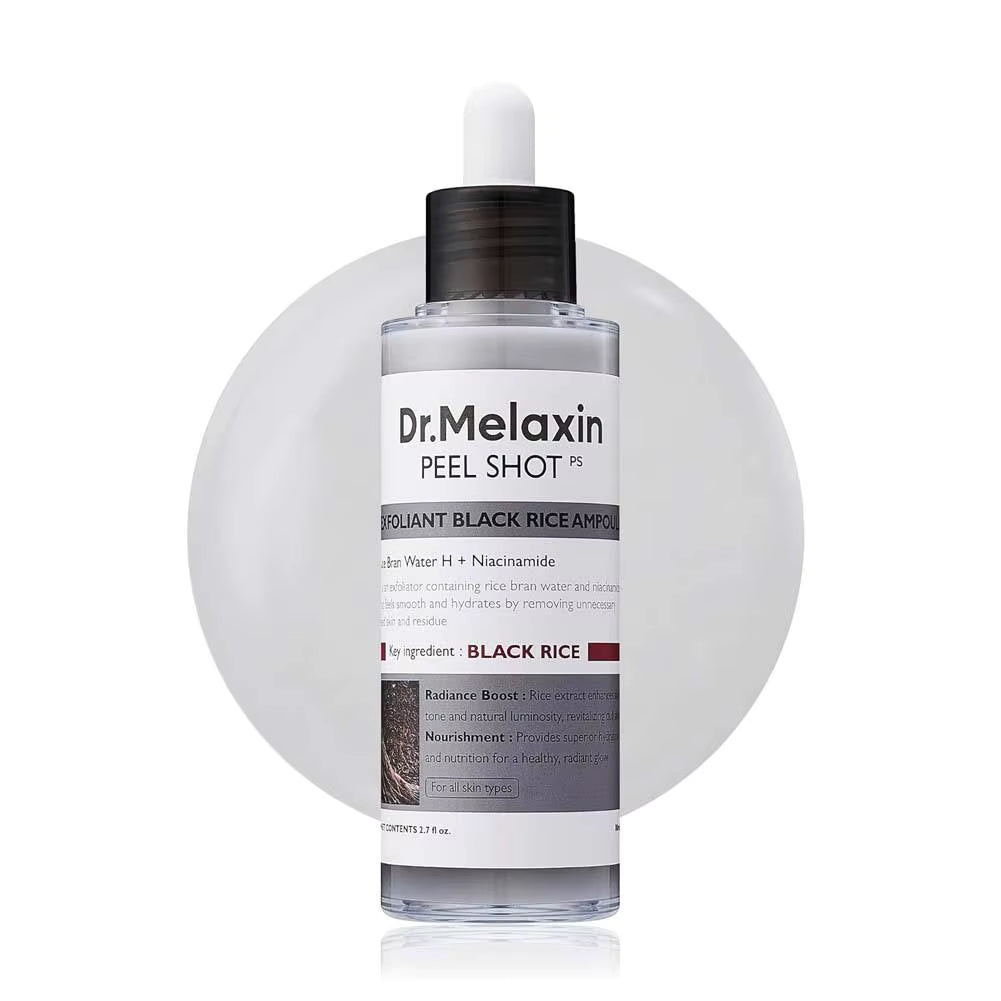 Dr. Melaxin Rice Exfoliating Essence Moisturizing Peel Shot White And Black Soften Serum Gentle Exfoliation Korean Skin Care