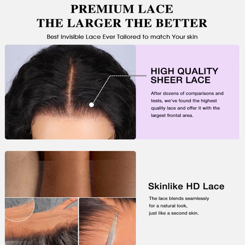 Deep Wave HD Lace Front Wig – 13x6 Human Hair, 180% Density, Glueless Pre-Plucked Natural Look