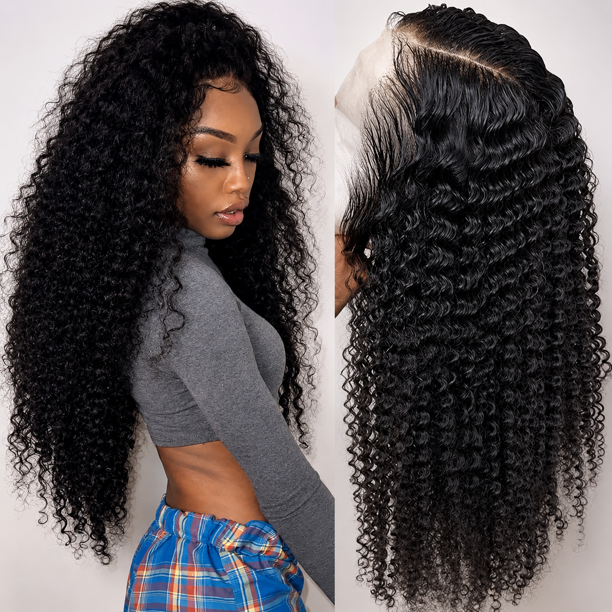 Brazilian Kinky Curly Lace Front Synthetic Hair 13x4 - 150% Density