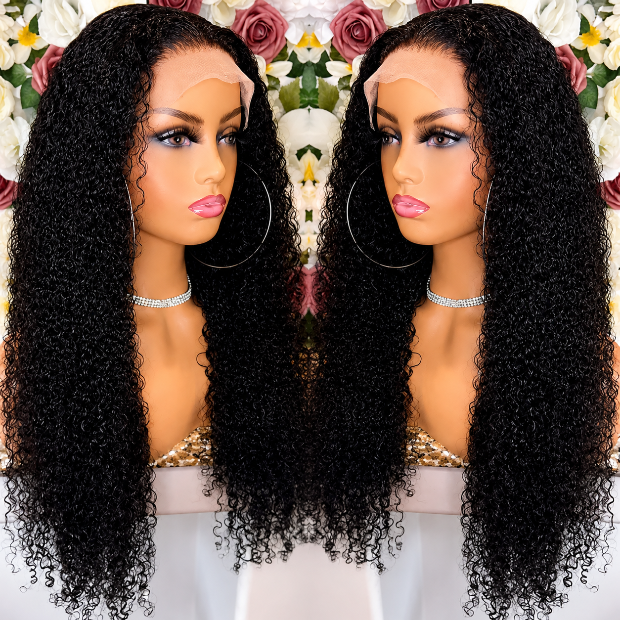 Brazilian Kinky Curly Lace Front Synthetic Hair 13x4 - 150% Density