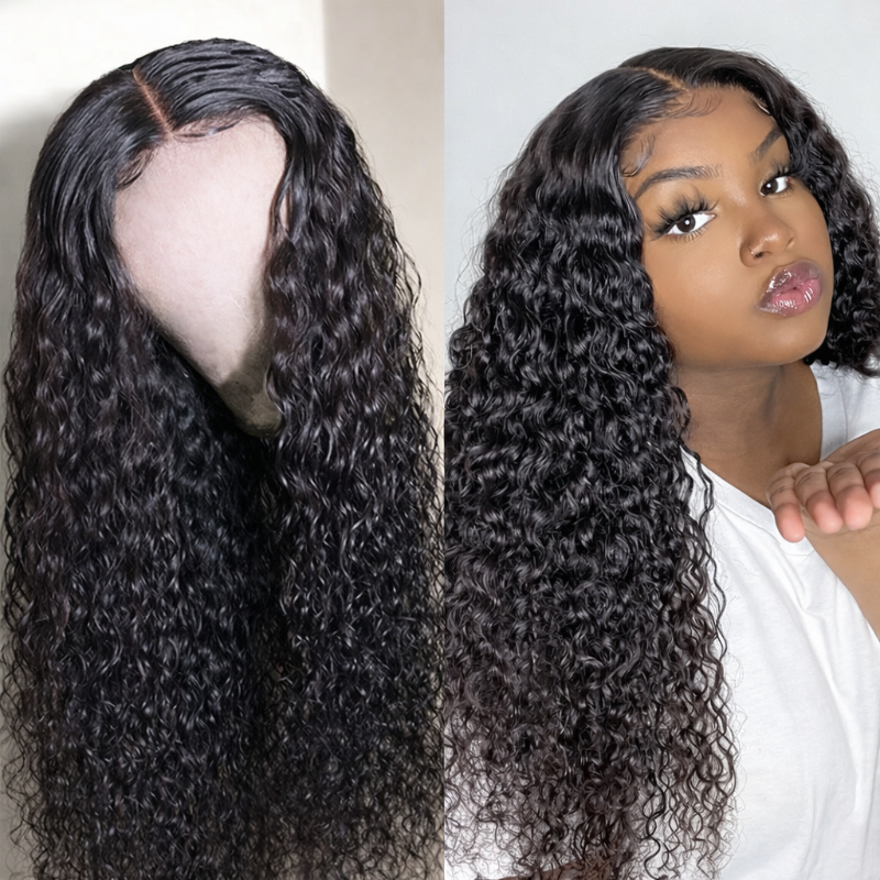 Water Wave HD Lace Frontal Wig — 180% Density, Ultra-Natural Melt