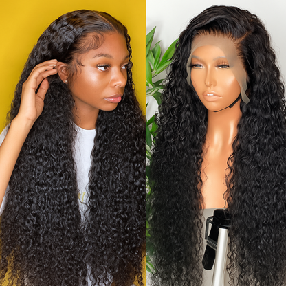 Deep Wave HD Lace Front Wig – 13x6 Human Hair, 180% Density, Glueless Pre-Plucked Natural Look