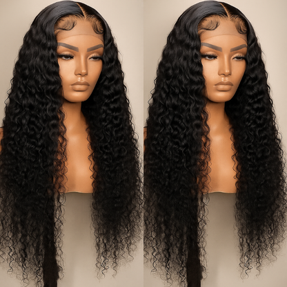 Deep Wave HD Lace Front Wig – 13x6 Human Hair, 180% Density, Glueless Pre-Plucked Natural Look