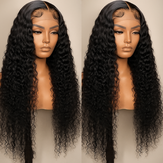 Deep Wave HD Lace Front Wig – 13x6 Human Hair, 180% Density, Glueless Pre-Plucked Natural Look