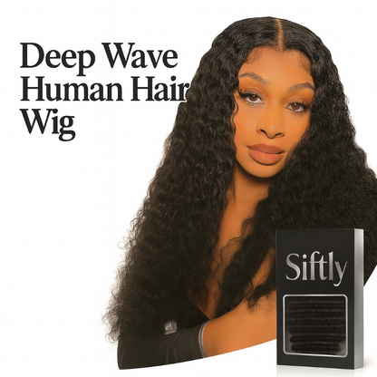Deep Wave HD Lace Front Wig – 13x6 Human Hair, 180% Density, Glueless Pre-Plucked Natural Look