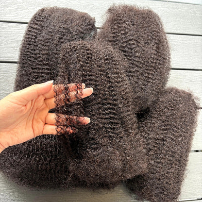 4C Afro Kinky Bulk Human Hair Extensions No Weft 30 Brazilian Remy Bulk for Locs Micro Twist Braiding Hair