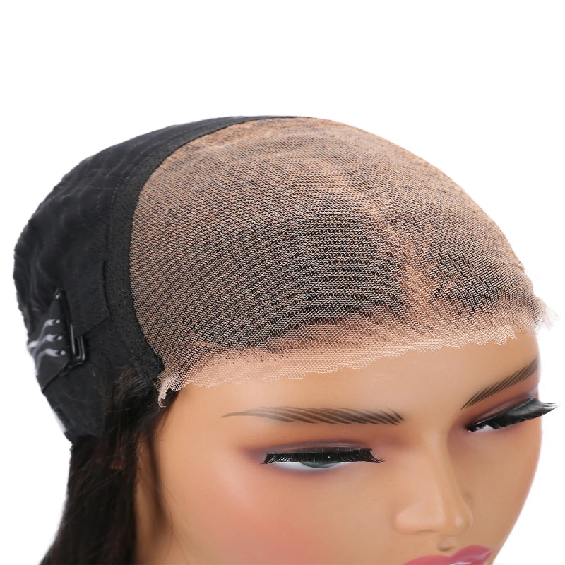 200% Density Brazilian Human Hair Lace Front Wig-Deep Kinky Curly Wave HD Lace Frontal Wig with Pre-Plucked Baby Hair