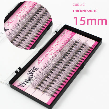 False Eyelashes Individual Lashes 100 Clusters Natural Eyelash Extension Kit DIY