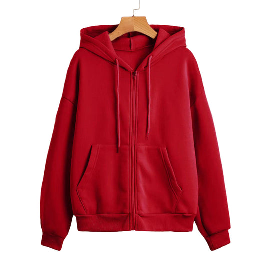 Men & Women Casual Cotton Hooded Fleece Drawstring Hoodie
