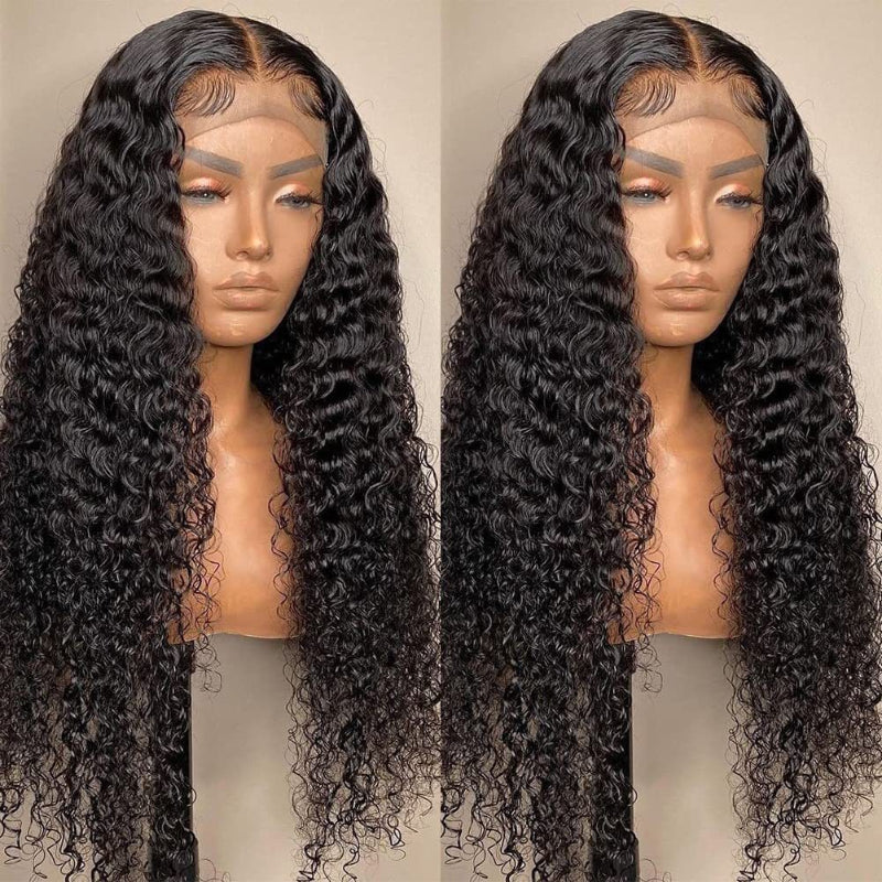 Water Wave HD Lace Frontal Wig — 180% Density, Ultra-Natural Melt